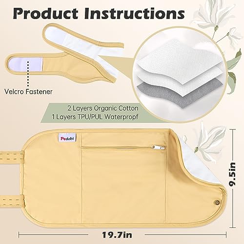 Image of Castor Oil Pack Wrap for Neck, Castor Oil Compress for Liver Detox, Insomnia, Constipation, Yellow