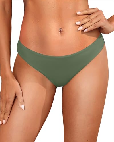 Image of Tempt Me Women Low Rise Bikini Bottoms - Moderate Coverage Bathing Suit Bottoms Low Waisted Swimsuit Bottoms Brief