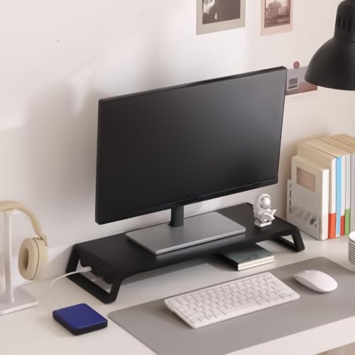 Soporte de madera para monitor con USB para escritorio de residencia y oficina 4