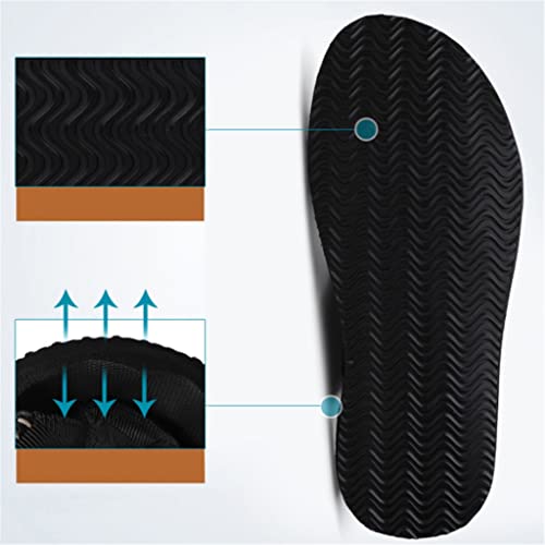 Outside Leather Flip Flops for Men Slippers Outdoor Light PU Soles Slipper Flip Flop(White-Patch Five-Pointed star4,7.5code)4