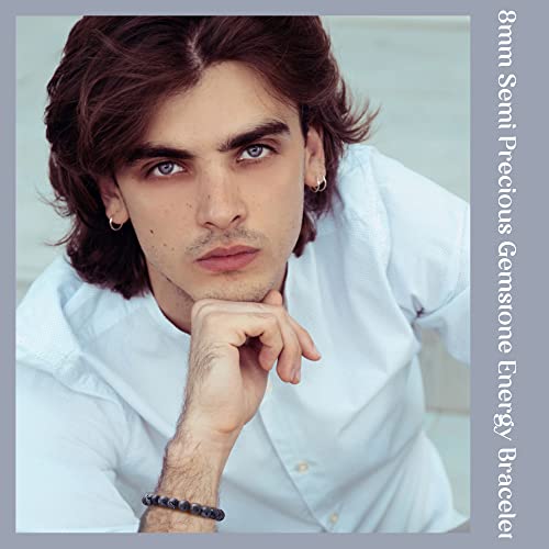 Jerywe 12 Pcs 8Mm Beaded Bracelets For Women Men Natural Stone Stackable Bracelet Charm Beaded Healing Crystal Stretch Bracelets Jewelry #TOP3