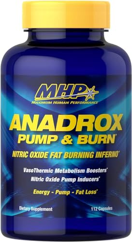 Maximum Human Performance MHP Anadrox Pump & Burn Nitric Oxide Fat Burning Inferno 112 capsules
