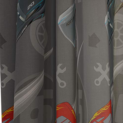 Image of Jay Franco Disney Pixar Cars Lighnting Speed 63 inch Inch Drapes - Beautiful Room Decor & Easy Set Up, Bedding Features Lightning McQueen - Curtains Include 2 Tiebacks, 4 Piece Set (Official Product)