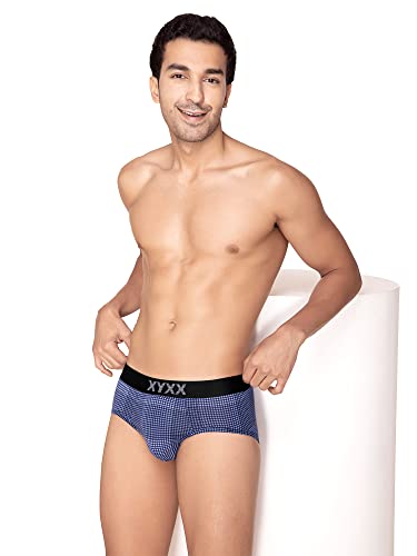 Image of XYXX Men's Blox Tencel Micromodal Regular Fit Printed Antimicrobial Briefs with No Marks Waistband (Pack of 2)