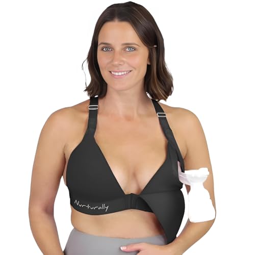 Image of Nurturally Nursing and Pumping Bra, Adjustable Breast Pump Bra, Non-Wired Pumping Bra Hands Free, Breast Pump NOT Included