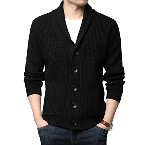 Veste en laine épaisse pour homme fort trouvez le confort du tricot sergé noir XXXL