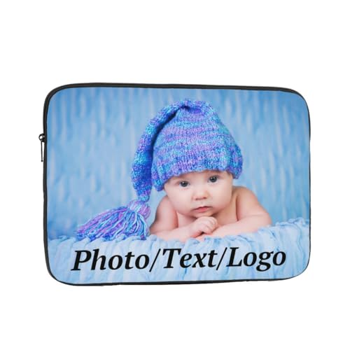 AMOPEIR Custom Laptop Case with Your Photo Text Logo, Personalized Computer Bag for Ultrabook, Notebook, Tablet, Business Travel Briefcase for Men, 15in