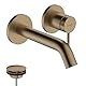 hansgrohe Tecturis S - Waschtischarmatur Unterputz für Wandmontage, Wasserhahn Bad mit Auslauf Länge 16,5cm, Mischbatterie Waschbecken wassersparend (EcoSmart+), Brushed Bronze