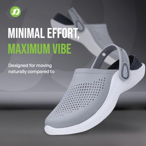 Image of DOCTOR EXTRA SOFT Men's Classic Casual Sports Clogs /Sandals with Adjustable Back Strap for Adult | Comfortable & LightWeight| Stylish & Anti-Skid|Waterproof & Everyday Use Mules for Gents & Boys D-513