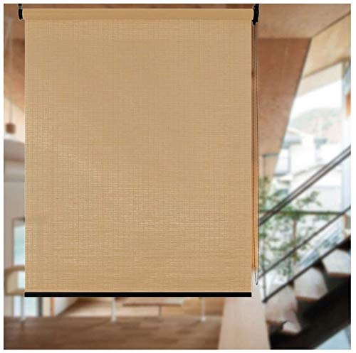 Persianas romanas de bambú / Rodillo de bambú estores Persianas Persiana exterior de la ventana Persianas de luz filtrado de protección solar Decoración Toldo for sala de estar Porche Pergola Cortina