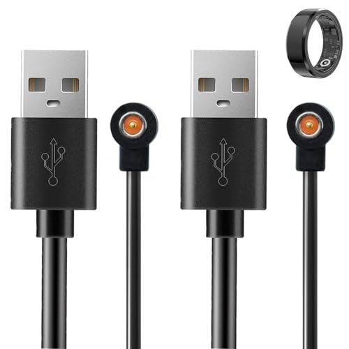 Magnetic Smart Ring Chargers - 2 Pcs Universal Replacement Charger- 4 mm Suitable for Colmi Ring, for R02 R09 R18 Ring & More Devices with 1 Pin Port Note: NOT for Oura Rings, NOT for Samsung Ring