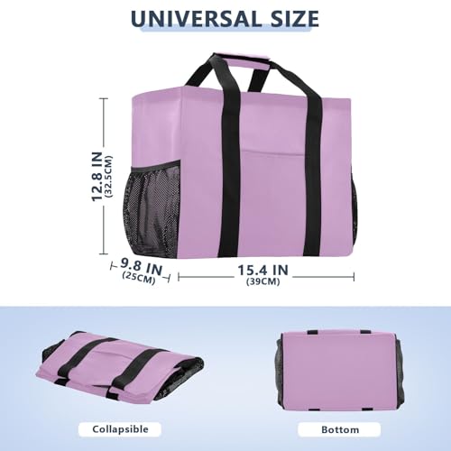 YETTASBIN Violet Large Foldable Travel Tote Bag, Lightweight Waterproof Swim Pool Bag with Handles & Pocket for Beach Outdoor, Reusable Grocery Bag for Kitchen, Shopping3