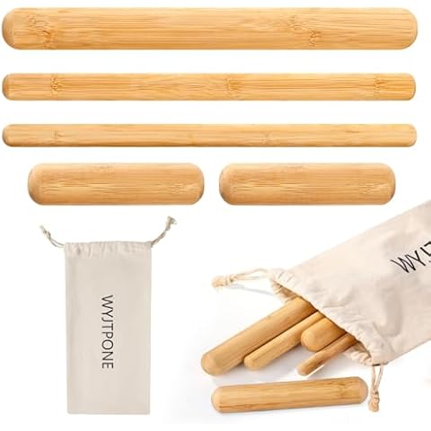 WYJTPONE 5-Piece Bamboo Massage Stick Set Cover