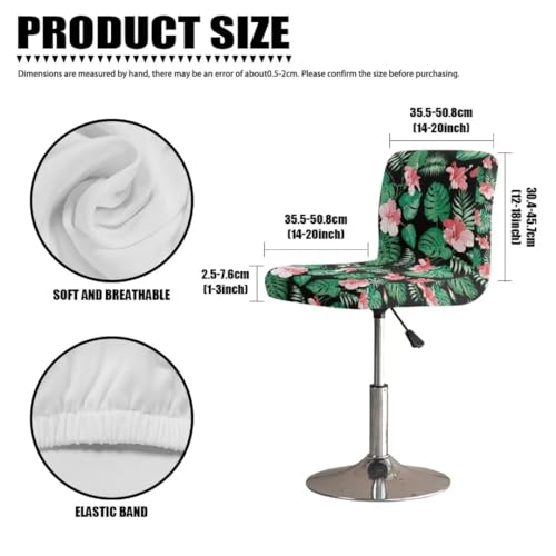 Image of Bar Stool Covers with Backs,Tropical Leaf 2 Pack Stretch Bar Stool Chair Covers, Washable Bar Chair Covers Swivel Barstool Covers Slipcovers with Back for Low Short Back Chair