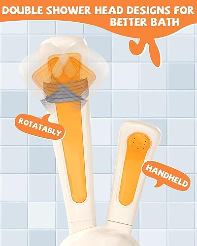 CUTE STONE Badespielzeug Badewannenspielzeug mit Dusche, 3 Duschmodi Schwimmendem Spritzspielzeug Wasserspielzeug für Kinder – Bild 4