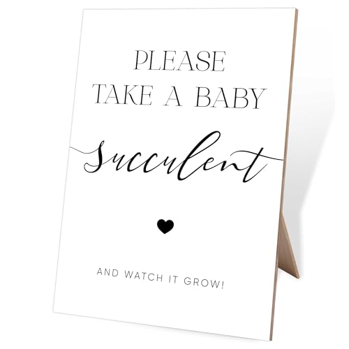 Baby Shower Succulent Favor Sign, 8X11 Minimalist Style Wooden Sign, Succulent Party Favors, Baby Shower Thank You Gifts, Succulent Party Decorations, for Gender Reveal, Birthday Parties,25