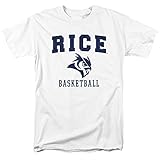 Rice University Official Basketball Unisex Adult T-Shirt, White, X-Large