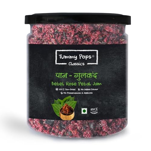 Image of Tummy Pops| Premium Meetha Paan Without Supari | Hygienically Prepared & Packed | After Meal Digestives Mukhwas, Premium Handmade Sweet Mouth Fresheners (Paan Gulkand, 300 g (Pack of 1))