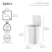 Ninestars Rounded Square Water-Resistant Motion Sensor Trash Can, 2.6 Gallon (Compact, White)