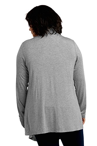 Image of Cardigan - Women's Classic Chic Rayon Fabric Cardigan Sweater for Layering All Season Open Drape Cute Comfortable and Durable Plus Size (3XL, H.Gry)