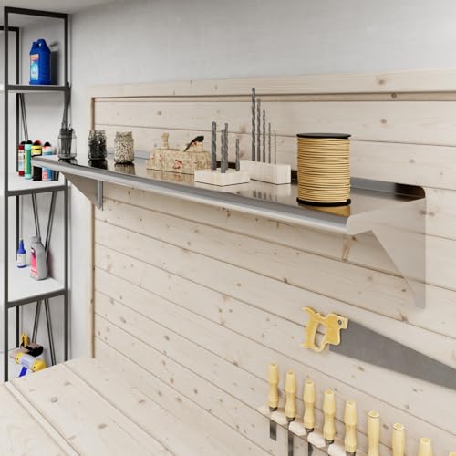 Image of AmGood 60 inch Long X 12 inch Deep Stainless Steel Wall Shelf | NSF Certified | Appliance & Equipment Metal Shelving | Kitchen, Restaurant, Garage, Laundry, Utility Room
