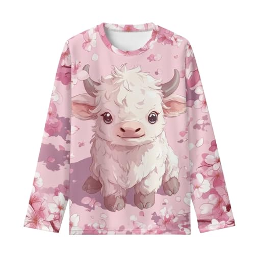 Image of Long Sleeve Shirts for Girls Winter Tops 3-16t Cartoon T Shirts for Fall Clothes