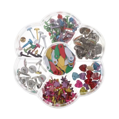 Angoily DIY Craft Brads 6-12mm Metal Mushroom Nails 24 Pack Handmade for Boys and Mini Brads