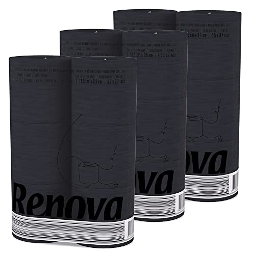 Black Toilet Paper 3-Ply 6 rolls Pack 140 Premium Quality Sheets Set of 3