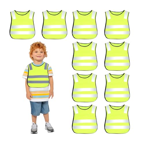 PORFOYO 10 unidades de chalecos reflectantes para coche, chaleco reflectante para niños, chaleco reflectante para niños, chaleco reflectante de seguridad, para deportes, correr, bicicleta, tráfico por