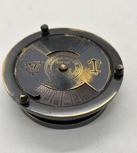 Brújula de bolsillo náutica de latón de 2 x 1.7 pulgadas con estuche de cuero, herramienta de orientación para senderismo, camping y navegación al aire libre miniatura 5