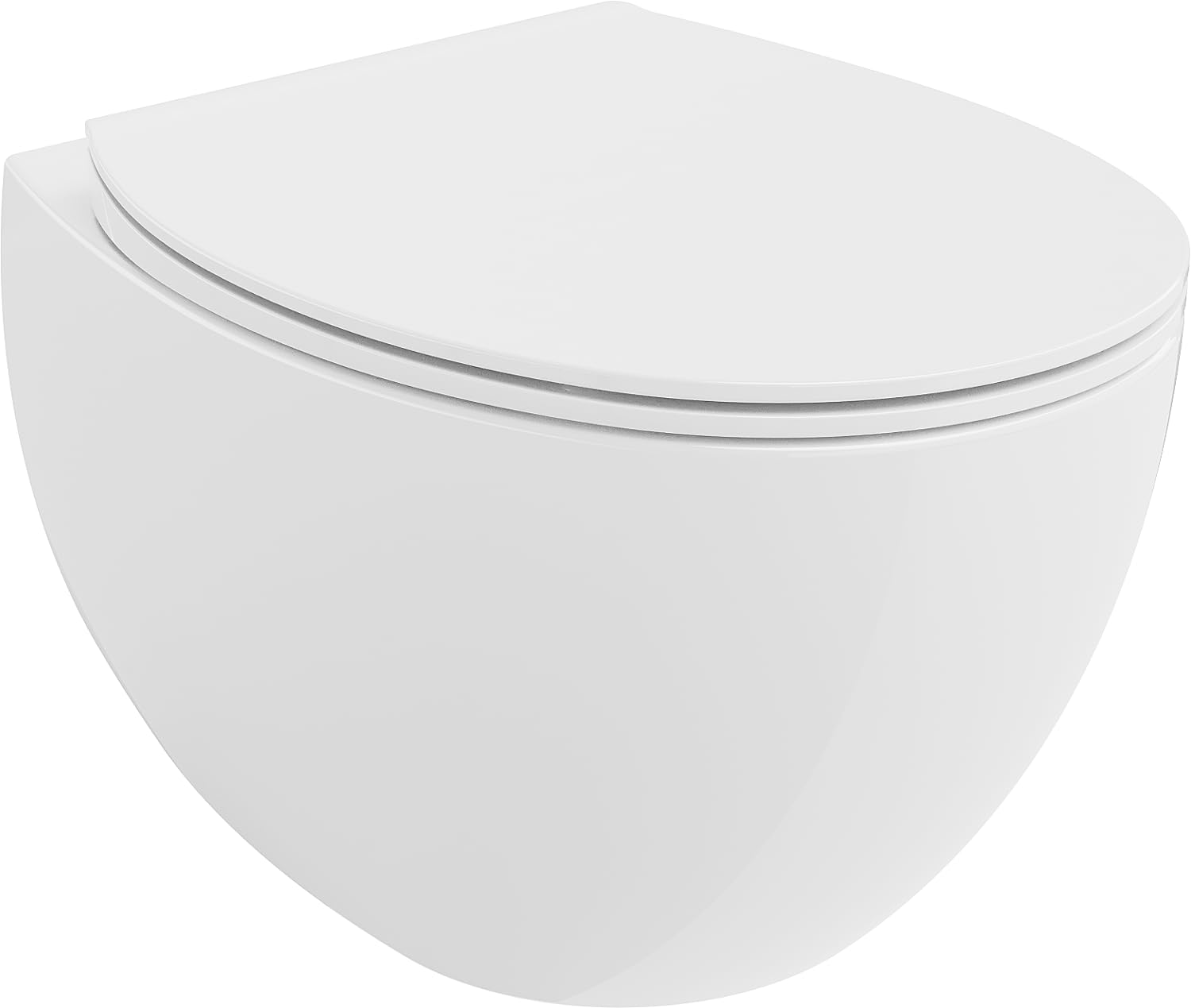 Mexen Egg - WC Rimless con sedile sottile a chiusura rallentata, in duroplast, bianco lucido
