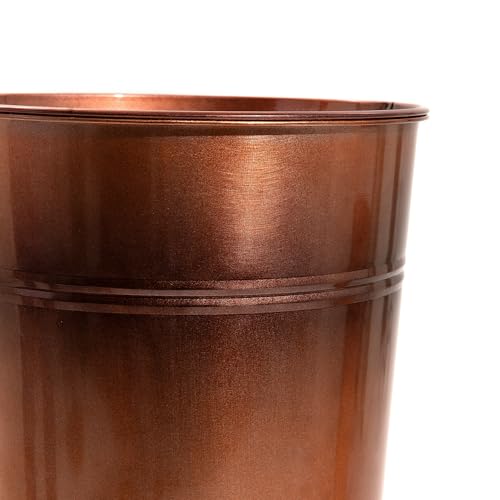 28inhandcraftedtallcoppermetalvintagelightweightplantersetporchesindooroutdoorterraces2tallplanters2innerpotswithholes2trays Urban Country Home Decor 28in handcrafted tall copper metal vintage lightweight planter set porchesindooroutdoorterraces 2 tall planters2 inner pots with holes 2 trays urban country home decor