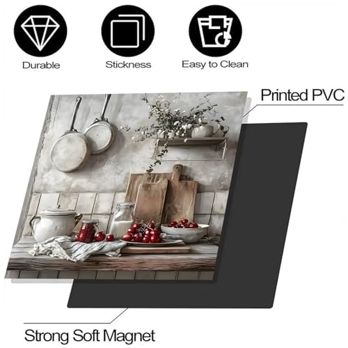 Image of BVBOX Dishwasher Magnet Cover 23 inchx26 inch, Reusable Magnetic Refrigerator Covers, Dishwasher Magnets Decorative Cover Fridge Door Skin Panel Stickers for Home Kitchen Appliance,Kitchen Utensils