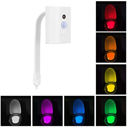 Preisvergleich Produktbild LED Toilette Nachtlicht, Batteriebetriebenes Toilettenbeleuchtung, Motion Sensor Toilettenlicht LED Toilet Light für Kinder Badezimmer Potty Training(16 Farben, Mit 3 Stück Batterien)