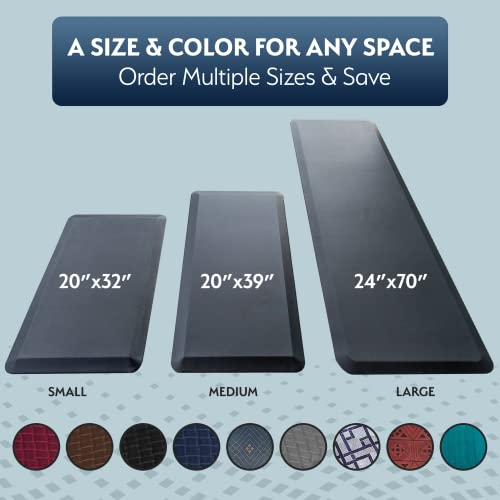 Sky Solutions Anti Fatigue Mat - 3/4" Cushioned Kitchen Rug And Standing Desk Mat & Garage - Non Slip, Waterproof And Stain Resistant (24" X 70", Blue Diamonds) #TOP7