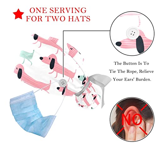 Chapeaux bouffants Teckel JDEZ 2PCS réglables pour le travail
