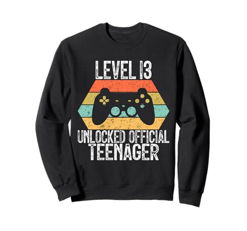 Level 13 Unlocked Official Teenager Vintage Funny Video Game Sudadera