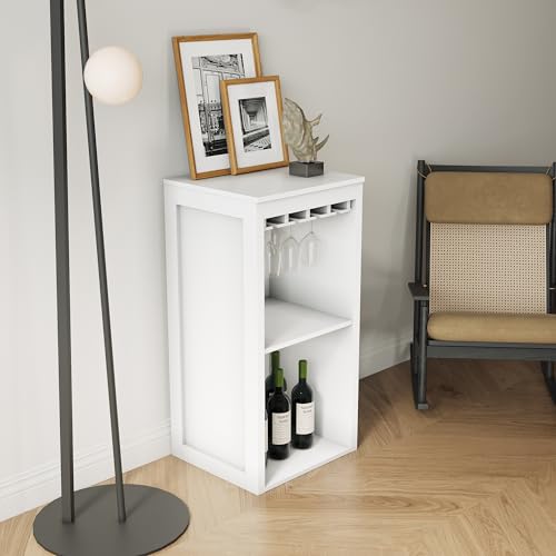 Gabinete modular blanco para bar de vinos con estantes miniatura 1