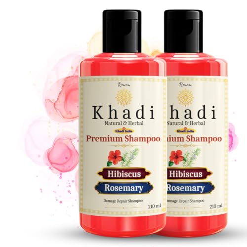 Image of Khadi Herbal & Organic Shampoo | E | Sulfate, SLS & Paraben Free (Hibiscus Rosemary 420)
