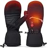 Heated Ski Gloves, Heated Mittens for Men Women,7.4V Rechargeable Battery Gloves for Skiing Hiking