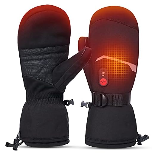 Heated Ski Gloves w/ 7.4V Rechargeable Battery