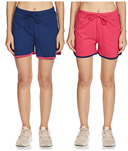 Image of Amazon Brand - Symbol Women's Cotton Blend Regular Fit Lounge Shorts (Pack of 2)