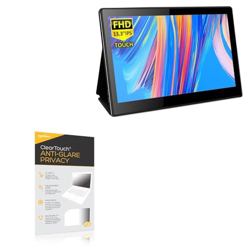 BoxWave Screen Protector Compatible with Magedok OLED Portable Touchscreen Monitor PI X6 (13.3 in) - ClearTouch Anti-Glare Privacy (2-Pack), Privacy Screen Protector Flexible Film Anti-Glare