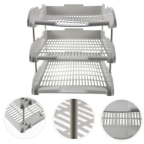 Optimise l'espace bureau avec ce plateau de rangement 3 niveaux horizontaux pour vos documents