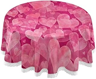 Mnsruu Christmas Tree Round Tablecloths, Circular Table Cover Washable Polyester for Buffet Table, Parties, Holiday Dinner, Multicolored, one size