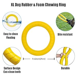 Indestructible Dog Toys Dog Chew Toy for Aggressive Chewers Flying Discs for Medium/Large Breeds Dog Training Ring,Floating Dog Ring Toys for Throwing,Catching, Flying Lightweight Dog Toy