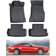 Floor Mats for Ford Mustang GT 2005-2009 All Weather Car Liner Protector Heavy Duty TPE Rubber Waterproof Anti-Slip Tech Custom 2005 2006 2007 2008 2009 Automotive Interior Accessories
