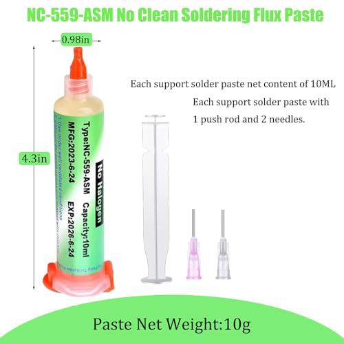 Image of Solder Flux,559 No Clean Soldering Flux Paste,Lead Free Rosin Flux,10cc Tacky Soldering Flux,Soldering Liquid Flux for Electronics,For BGA,SMD,USB Socket Repairing