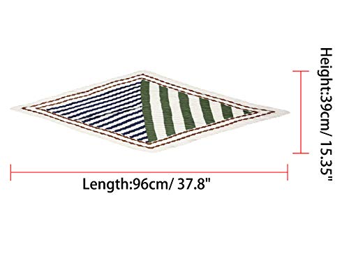 Allegra K Crinkle Pleated Stripe Rhombus Neck Scarf Crumple Neckerchief for Women3