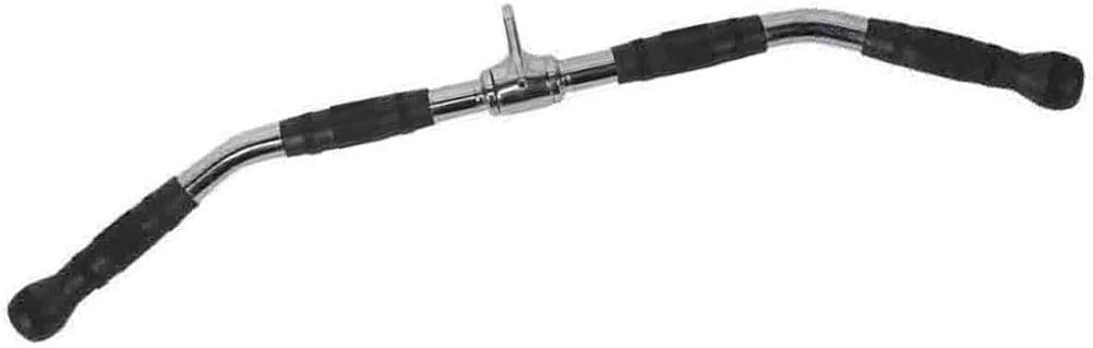 LAT Bar Pull Down Attachments for Cable Machines with Rubber Handgrips & Revolving Hanger for Gym Pulley System Exercises Tricep Back Muscles